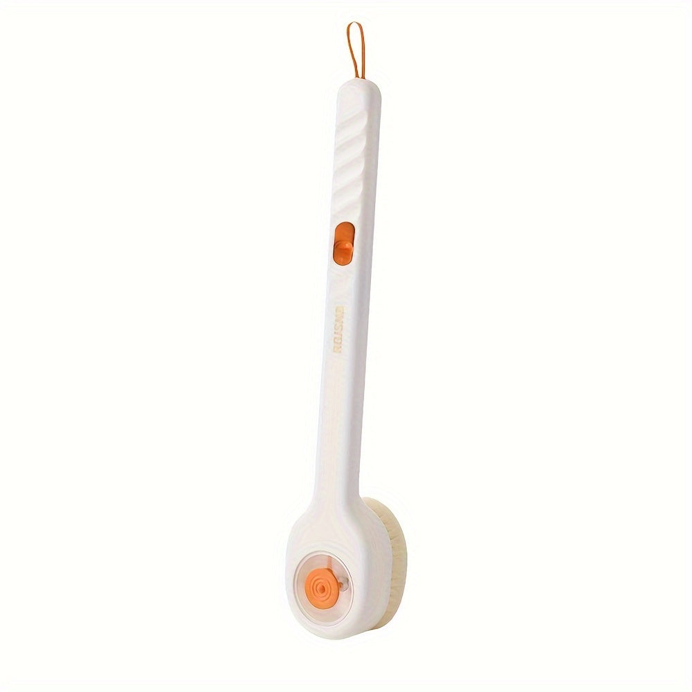 Infusion Bath Brush, Push-and-Pull Infusion Bath Brush, Massage Soft Hair Long Handle Bath Back Brush, Bath Ball Mud Rub Back Brush, Body Wash, Press Infusion, Massage Without Asking for Help