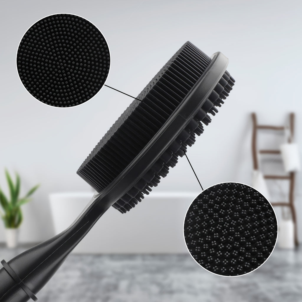 Extendable Bath Brush, Double-Sided Shower Brush With Anti-Slip Handle, Adjustable Lengt Design For Exfoliation & Deep Clean