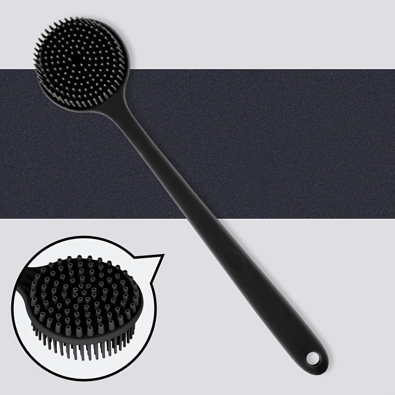 Silicone Massage Bath Brush with Long Handle - Soft Bristled Back Rub & Body Cleansing Tool, Ergonomic Design for Deep Tissue Massage, Gentle Exfoliation & Relaxation, No Electricity Needed, Bath Accessories, Ergonomic Design, Durable Construction