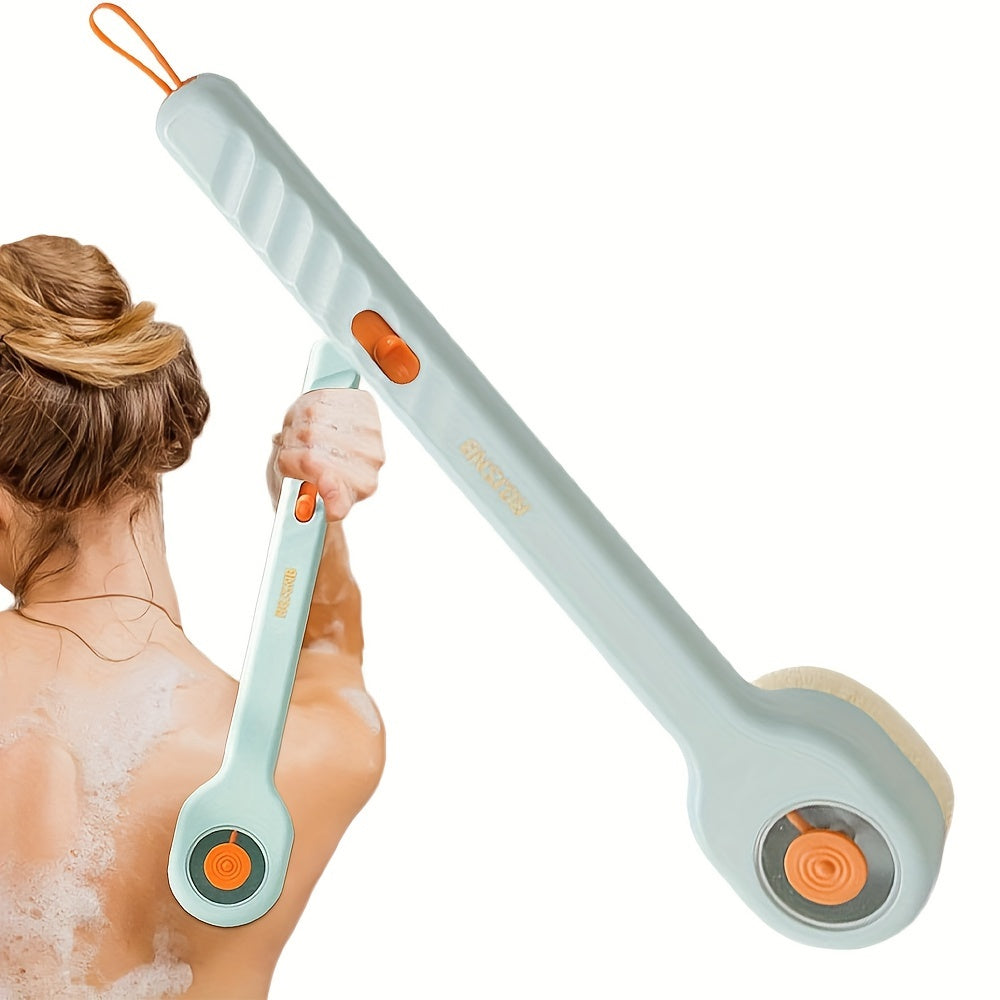 Infusion Bath Brush, Push-and-Pull Infusion Bath Brush, Massage Soft Hair Long Handle Bath Back Brush, Bath Ball Mud Rub Back Brush, Body Wash, Press Infusion, Massage Without Asking for Help