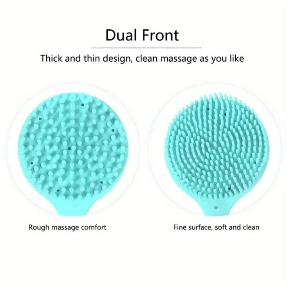 1279.53inch Silicone Long Handle Brush Double-Sided Shower Body Brush Bathroom Wash Bathing Massage Back Body Exfoliating Brush