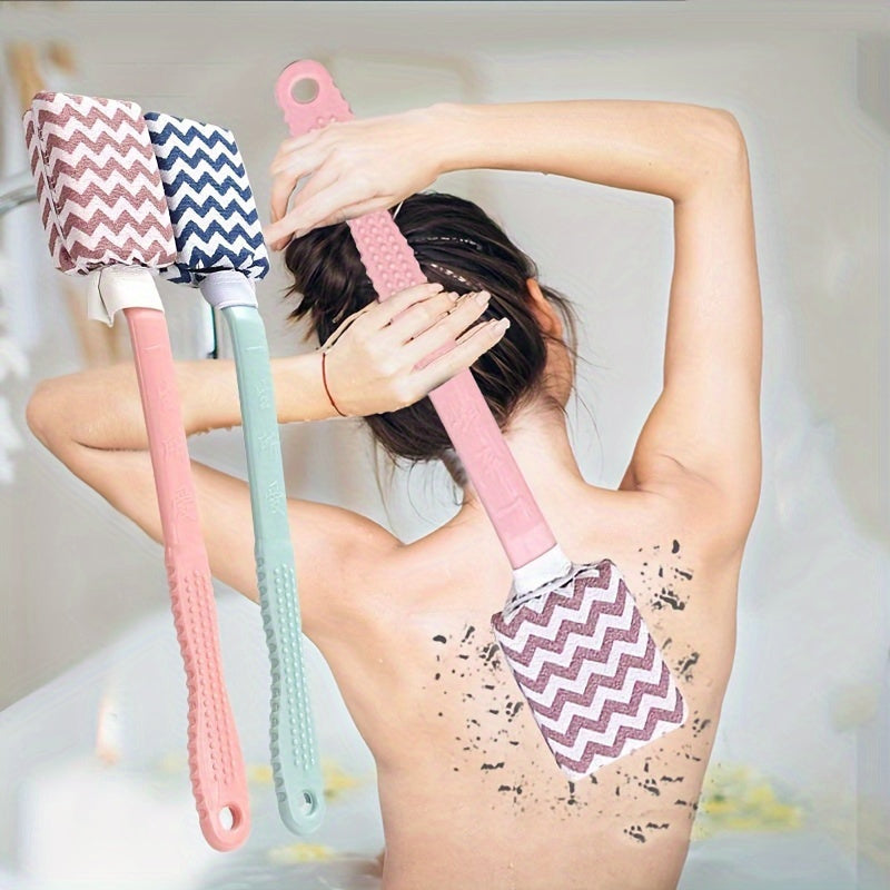 2-in-1 Long Handle Bath Brush & Back Scrubber - Soft Brush Massage Shower Brush, Deep Clean & Relaxation