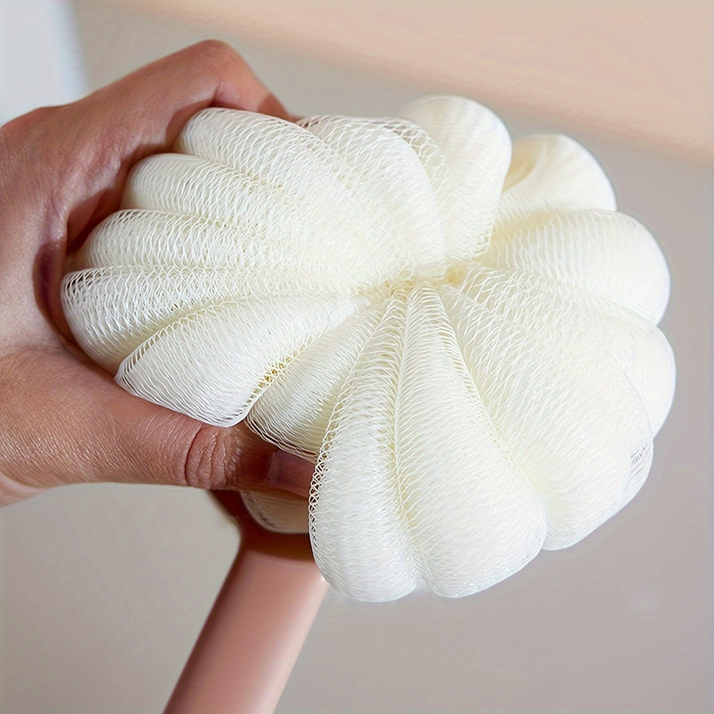 1pc GentleTouch Long Handle Back Scrubber Sponge, Plastic Massage Bristle Body Brush for Men and Women, Shower Exfoliating Loofah with Hair Removal Feature, Gentle Exfoliation | Ergonomic Design | Plastic Construction