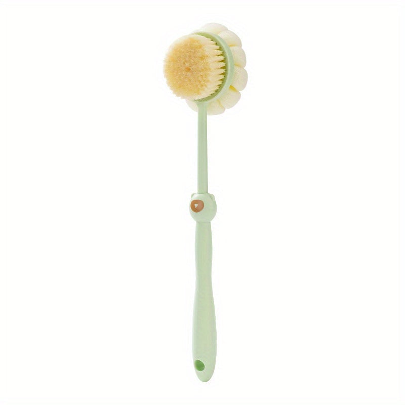 Little Bear Bath Brush, a Dual-Sided Soft Bristle Back Scrubber with a Long Handle, Perfect for Home Use And Bathing.