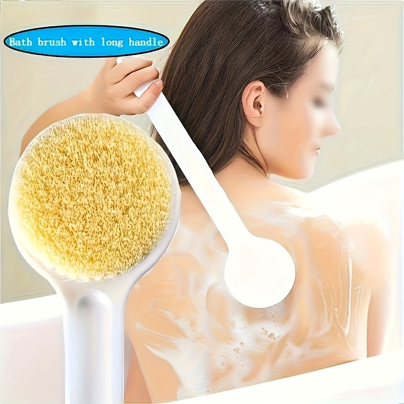 1pc Long Handle Bath Brush with Extended Reach - Soft Bristles Back Scrubber for Women, Non-Slip Grip Shower/Bathtub Brush - Ideal for Hard-to-Reach Areas, Back, Arms, Legs - Bathroom Essentials for Adults