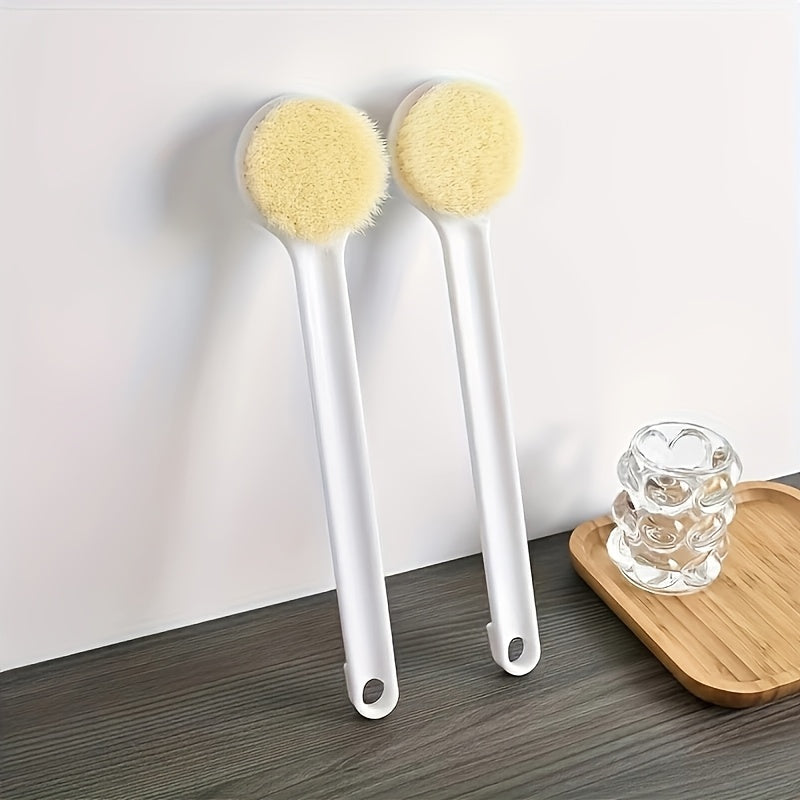 1pc Long Handle Bath Brush with Extended Reach - Soft Bristles Back Scrubber for Women, Non-Slip Grip Shower/Bathtub Brush - Ideal for Hard-to-Reach Areas, Back, Arms, Legs - Bathroom Essentials for Adults