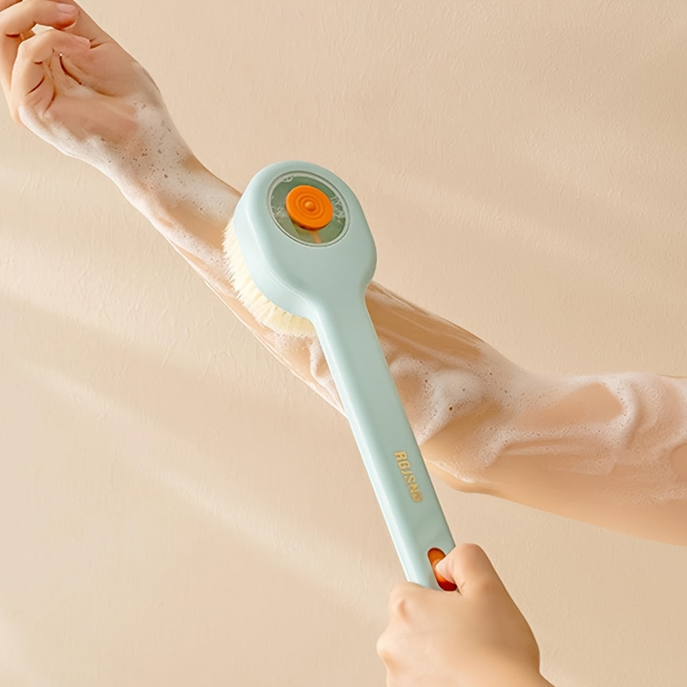 Infusion Bath Brush, Push-and-Pull Infusion Bath Brush, Massage Soft Hair Long Handle Bath Back Brush, Bath Ball Mud Rub Back Brush, Body Wash, Press Infusion, Massage Without Asking for Help
