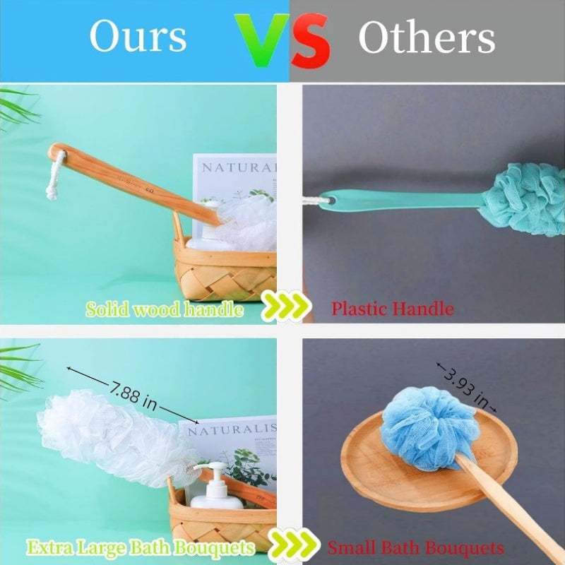 3pcs Sponge Sponge Sponge Set, Exfoliating Mesh Foam Ball, Easy to Clean And Maintain, for Men And Women, Body Cleaning Back Rub Tool