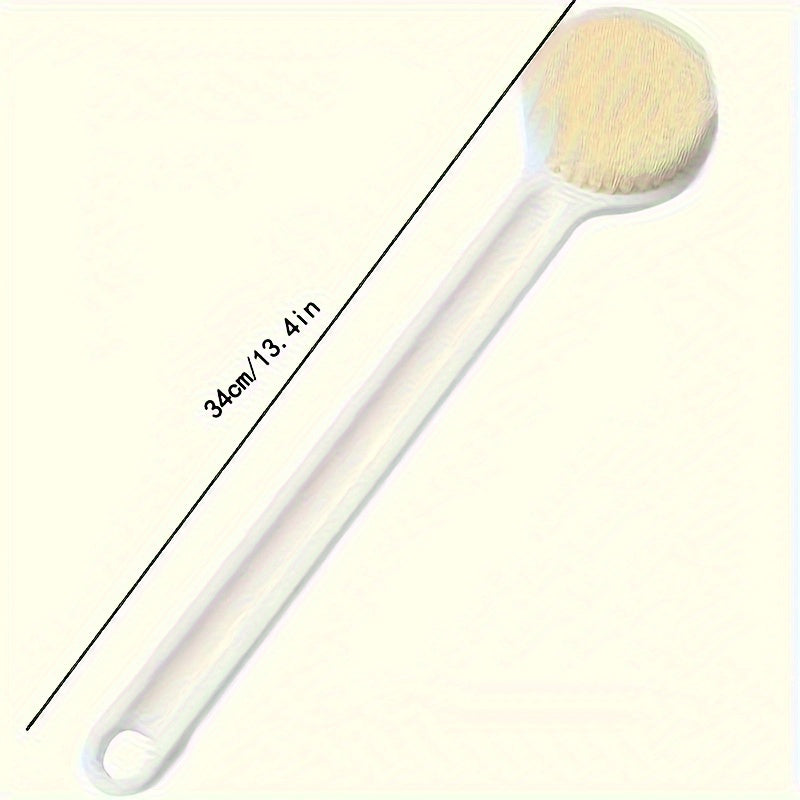 1pc Japanese Style Long-Handled Soft-Bristled Bath Brush for Back Scrubbing & Body Exfoliation - Fragrance-Free, Alcohol-Free, Ergonomic Grip Design, Ideal for Shower and Hydrotherapy, Bath Brushes for Bathing, Spa Essentials, Traditional Aesthetic,