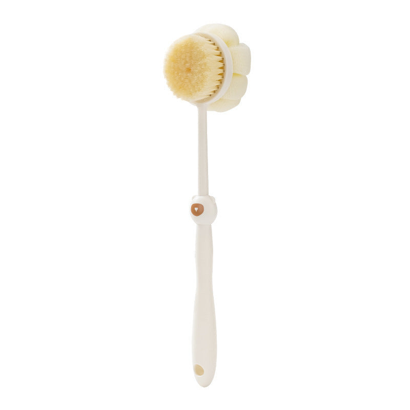 Little Bear Bath Brush, a Dual-Sided Soft Bristle Back Scrubber with a Long Handle, Perfect for Home Use And Bathing.
