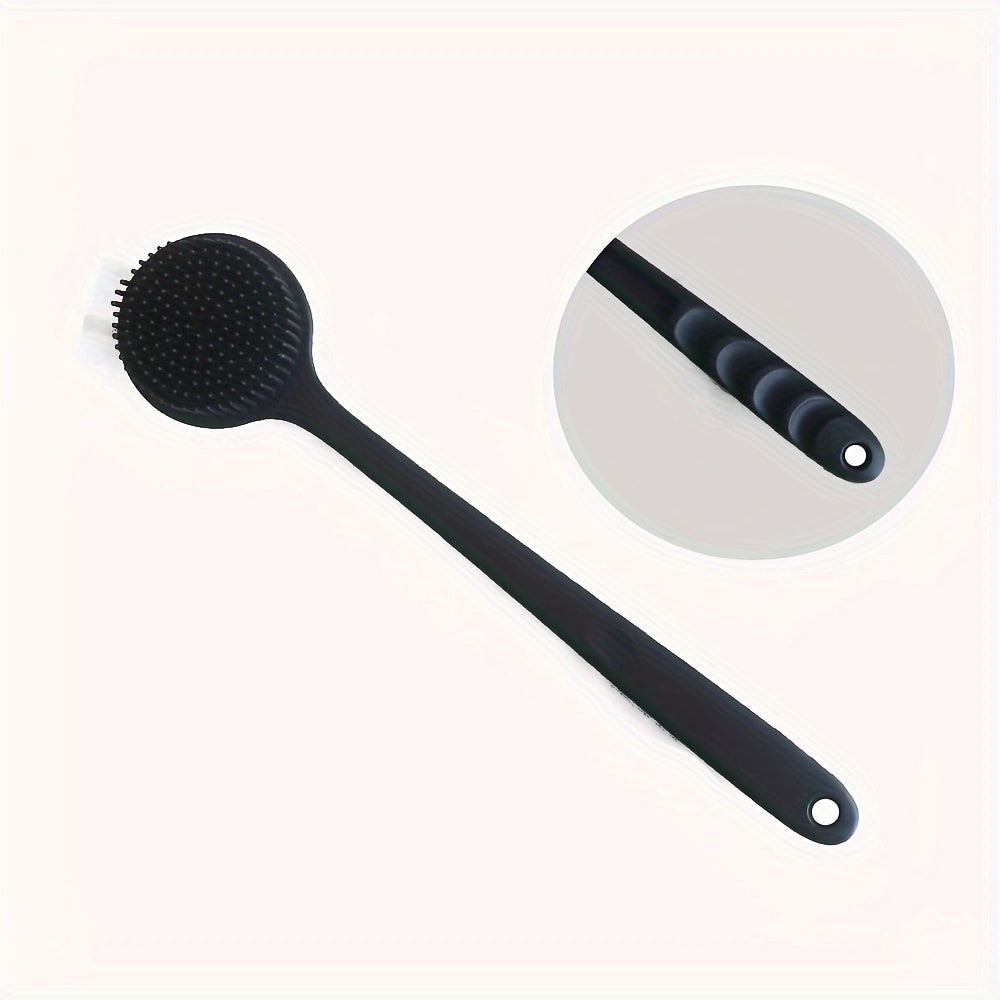 14.57" Extra Long Back Scrubber Brush - Ergonomic S-Shaped Silicone Bath Brush (14.57×3.15inch) for Hard to Reach Areas, Gentle Exfoliating Shower Brush for Dry Light Beige/, Spa & Home Use