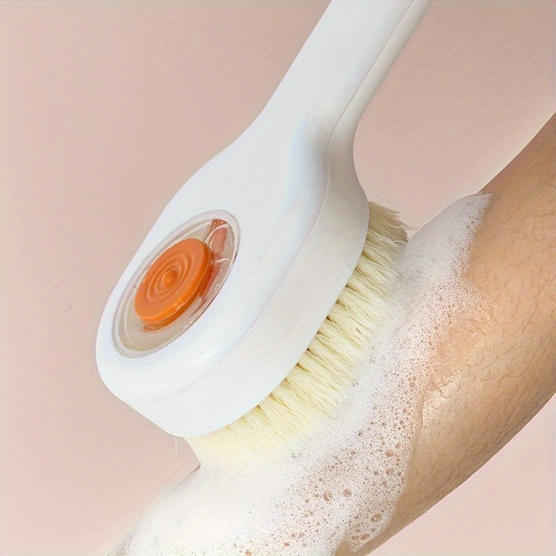 3 colour selectable back cleansing brushes with soft bristles and ergonomic long handle - fragrance-free, battery-free gentle body cleansing tool that doesn't need to be removed, unisex-friendly, easy-to-use shower brushes