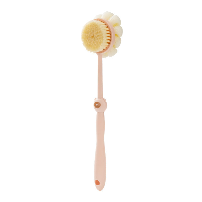 Little Bear Bath Brush, a Dual-Sided Soft Bristle Back Scrubber with a Long Handle, Perfect for Home Use And Bathing.