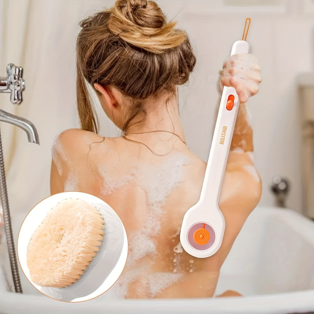 Infusion Bath Brush, Push-and-Pull Infusion Bath Brush, Massage Soft Hair Long Handle Bath Back Brush, Bath Ball Mud Rub Back Brush, Body Wash, Press Infusion, Massage Without Asking for Help