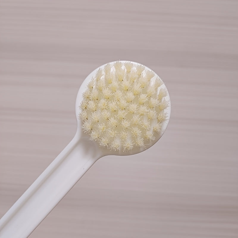 1pc Japanese Style Long-Handled Soft-Bristled Bath Brush for Back Scrubbing & Body Exfoliation - Fragrance-Free, Alcohol-Free, Ergonomic Grip Design, Ideal for Shower and Hydrotherapy, Bath Brushes for Bathing, Spa Essentials, Traditional Aesthetic,
