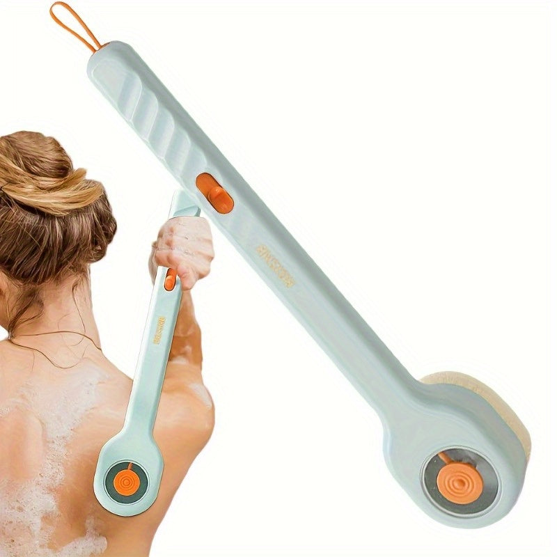3 colour selectable back cleansing brushes with soft bristles and ergonomic long handle - fragrance-free, battery-free gentle body cleansing tool that doesn't need to be removed, unisex-friendly, easy-to-use shower brushes