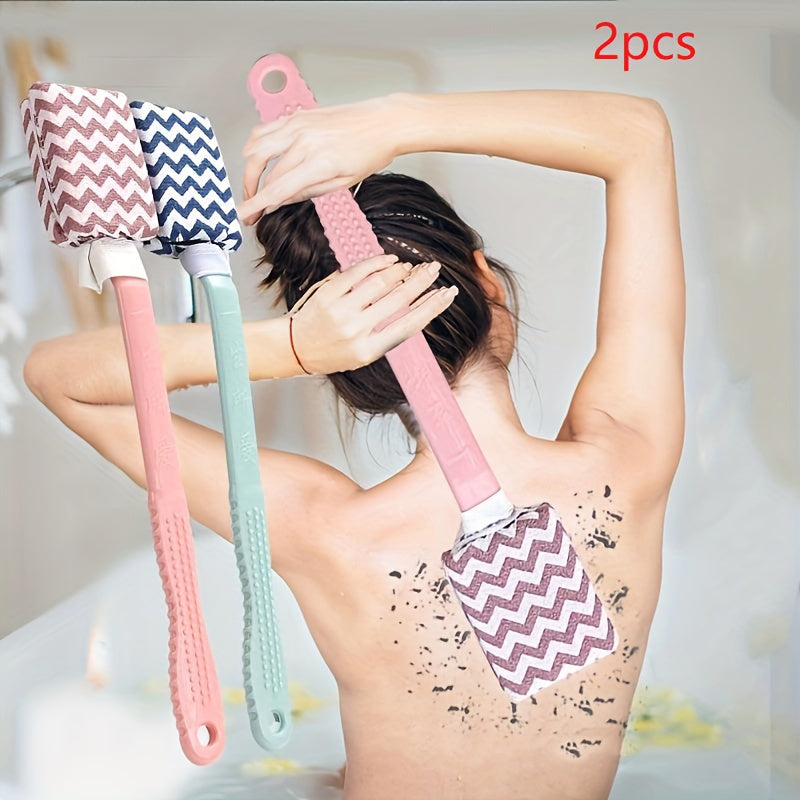 1/2pcs- Long Handle Exfoliating Bath Brush and Back Scrubber- Detachable Shower Brush with Soft Bristles for Deep Cleaning and Relaxation