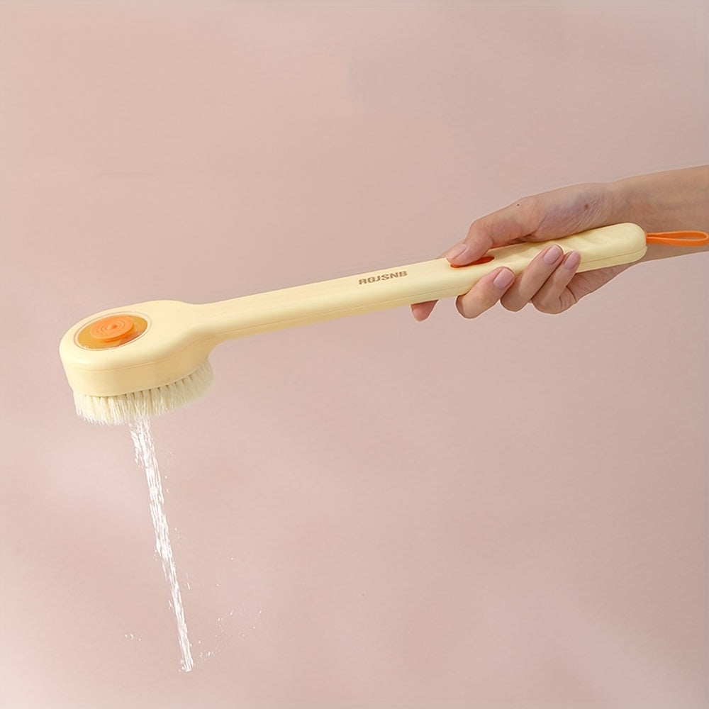 Infusion Bath Brush, Push-and-Pull Infusion Bath Brush, Massage Soft Hair Long Handle Bath Back Brush, Bath Ball Mud Rub Back Brush, Body Wash, Press Infusion, Massage Without Asking for Help
