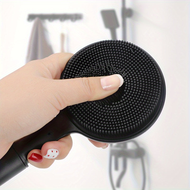 Extra Long Back Scrubber for Shower with Adjustable Handle - Non-Slip Double-Sided Exfoliating Bath Brush, Ergonomic Design for Dead Light Beige Removal & Smooth Light Beige, No Battery Needed, Fragrance-Free, Shower Accessories, Highquality Bristles,